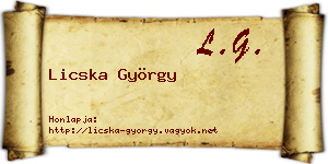 Licska György névjegykártya